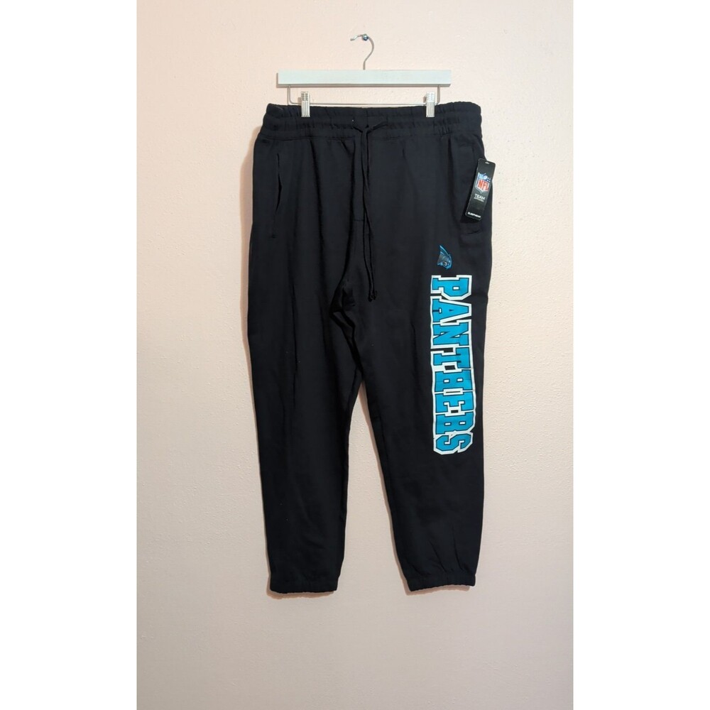 NFL Carolina Panthers Men's L Joggers Sweatpants Black NWT Licensed Fan Gear - Picture 2 of 7